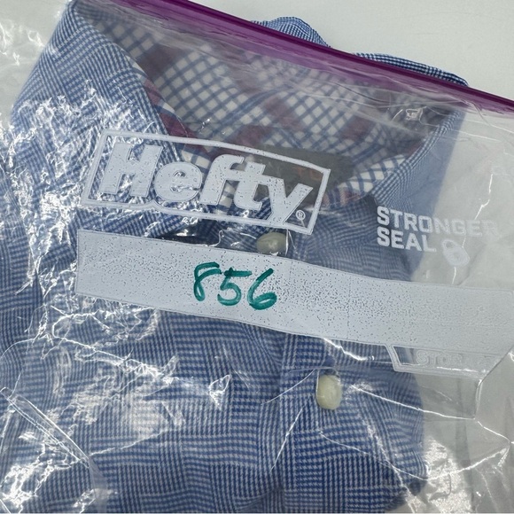 Thomas Dean Blue and Pink Casual Button Down Shirt - Picture 6 of 7